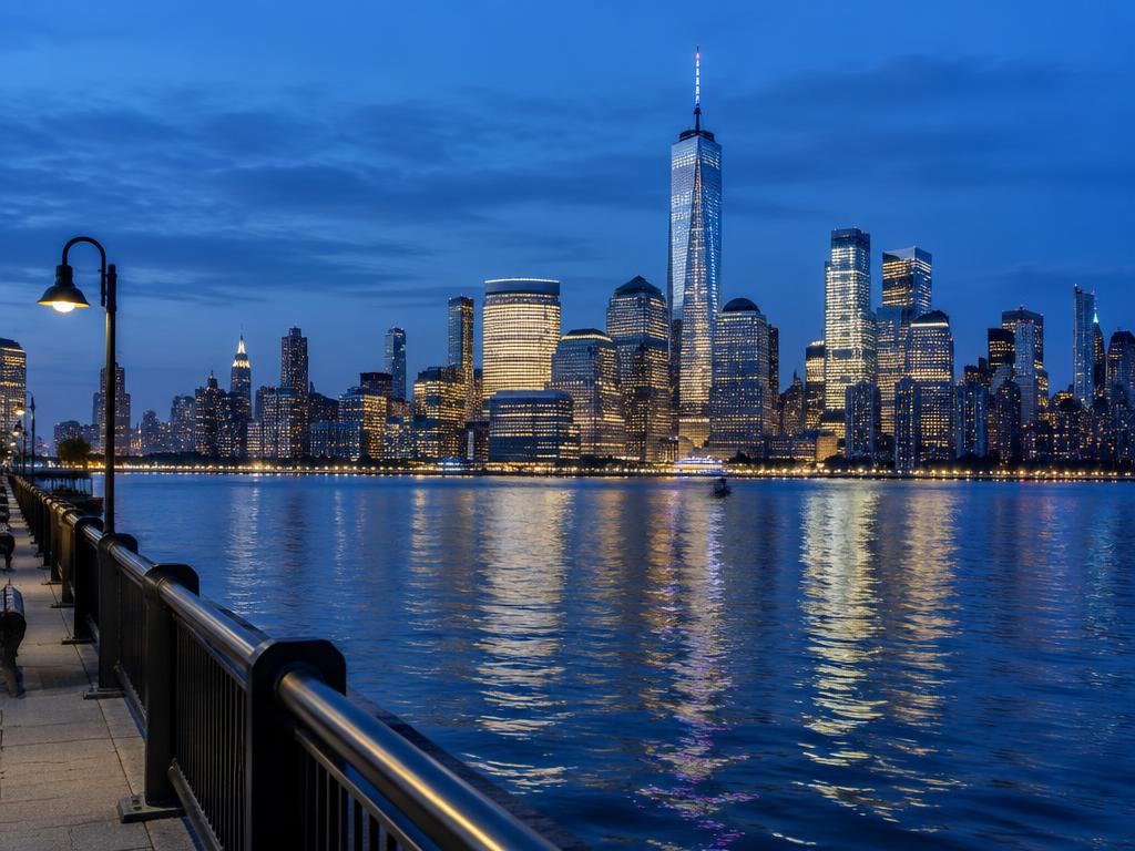 City lights across the river